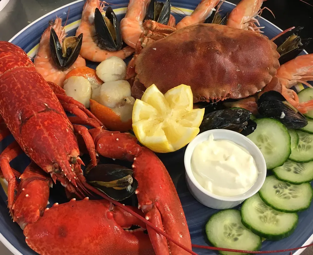 Lobster and shellfish of the kind served on the seasonal Hebridean menu