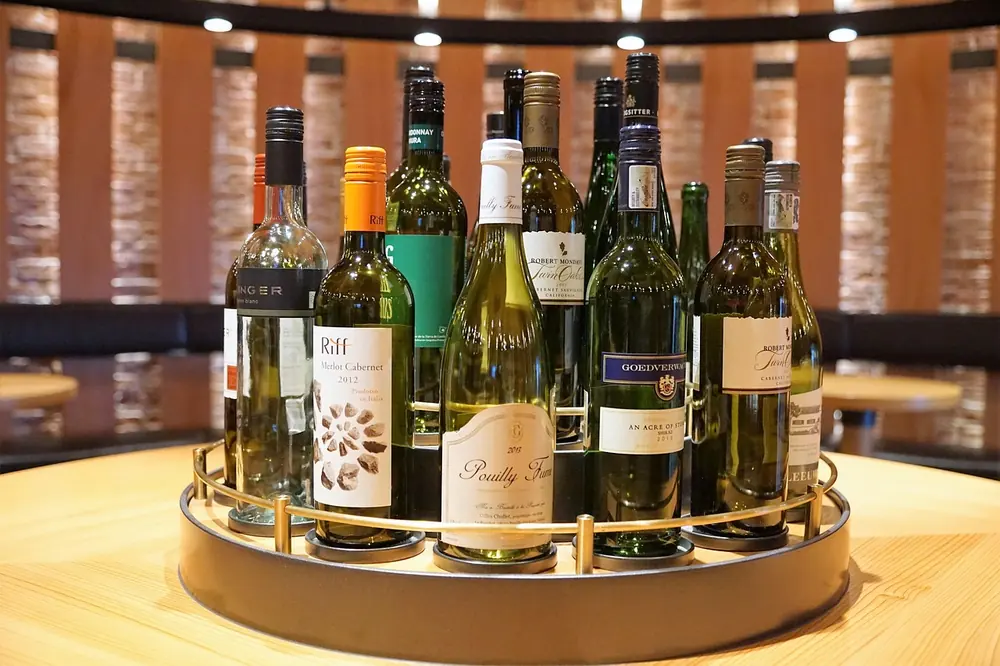 Wine bottles from a curated cellar list of the kind offered at The Clove Club