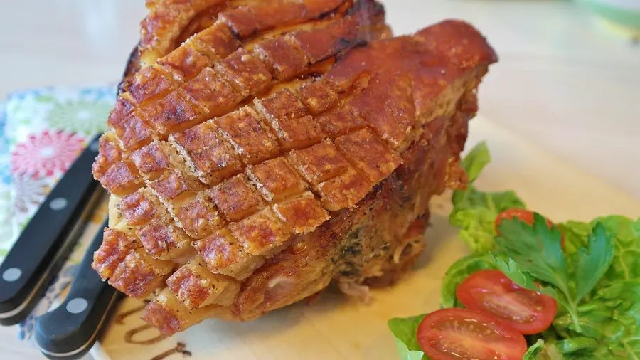 Traditional British Sunday roast with beef and vegetables