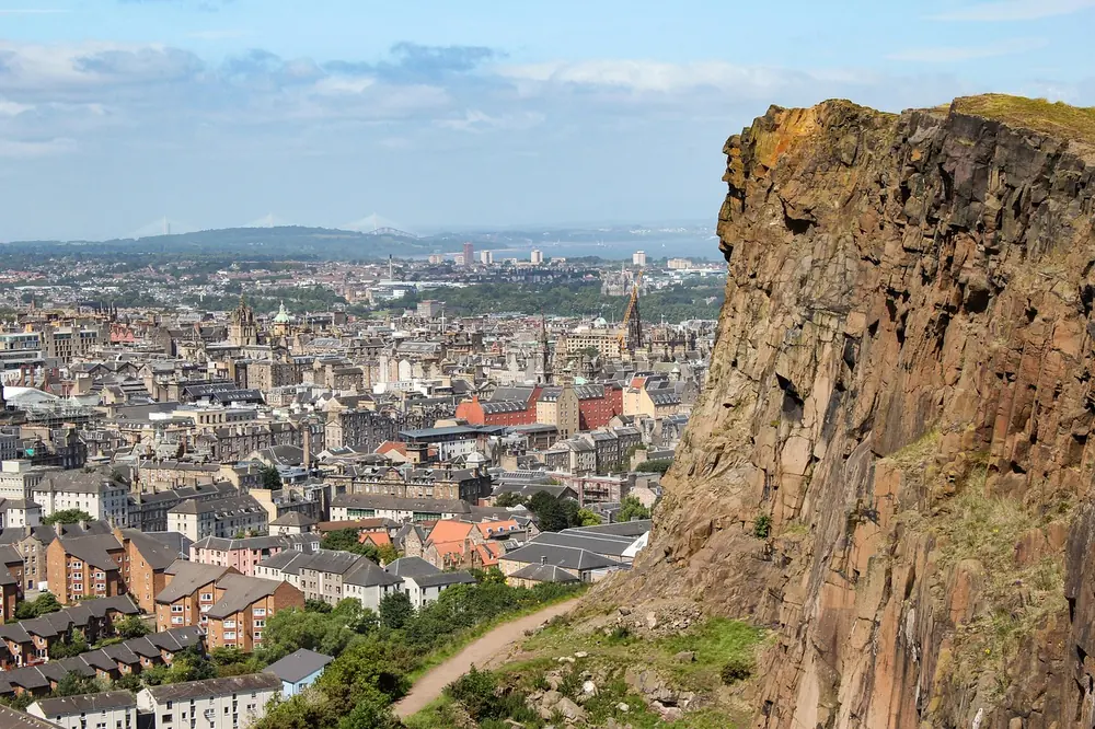 Edinburgh cityscape near Leith, home of The Kitchin restaurant in Scotland