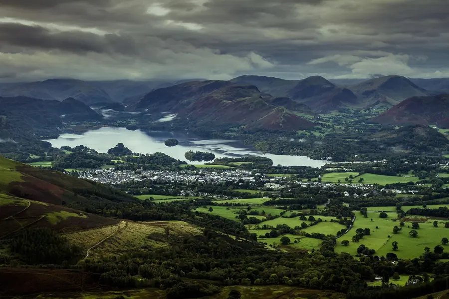 Cumbrian lake and fell landscape surrounding Cartmel and L'Enclume