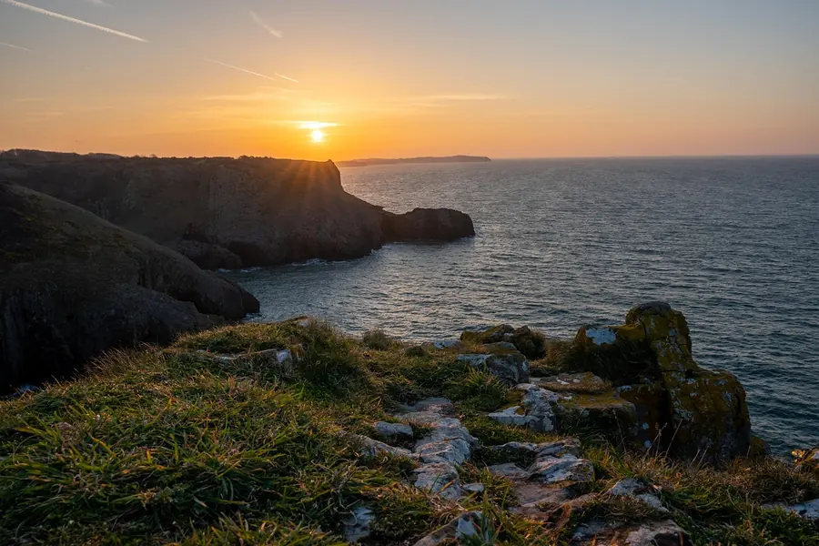 Rugged Welsh coastline near the Dyfi estuary close to Ynyshir